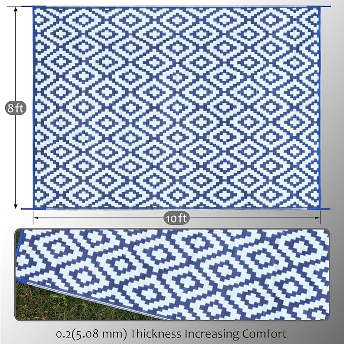 SAND MINE Reversible Mats, Plastic Straw Rug, Modern Area Rug, Large Floor Mat - Image 2