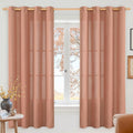 YoungsTex Terracotta Linen Curtains 63 Inch Length 2 Panels by YoungsTex