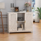 TaoHFE Marble Top Narrow Sideboard Cabinet, Modern White Marble Side Buffet - Image 7