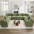 147'' Oversized U Shaped Cloud Sectional Sofa, Chenille Deep Seat Couches by WUTUTUEE