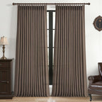 Extra Long 108 Inch Dark Brown Floor to Ceiling Curtains by PleatedDrapes