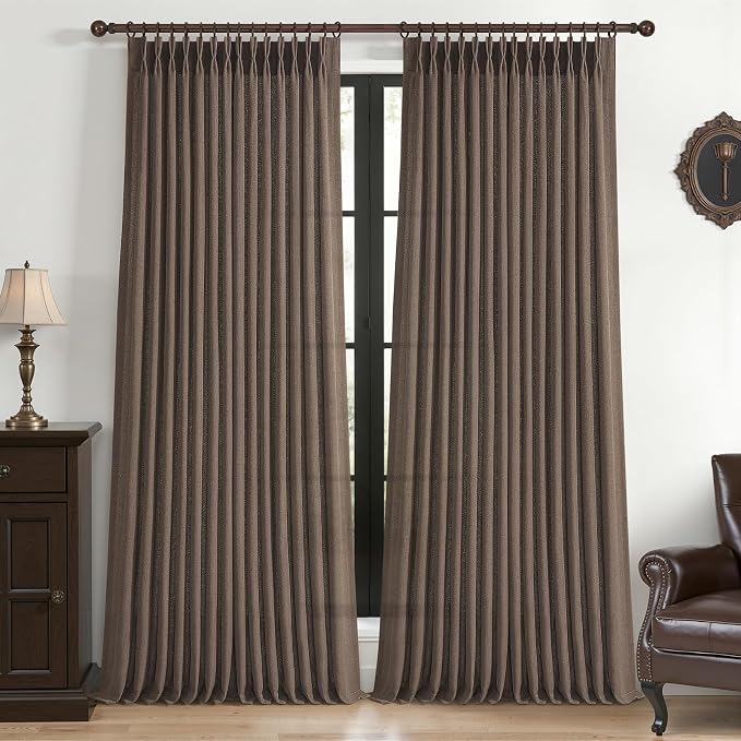 Extra Long 108 Inch Dark Brown Floor to Ceiling Curtains by PleatedDrapes