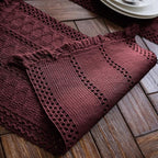 Macrame Table Runner Burgundy Boho Table Runners - Image 4