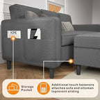 Sectional Sofa Couches for Living Room, Comfy Fabric Convertible Sectionals - Image 5