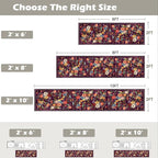 Purple Hallway Runner Rug 2x6 for Kitchen Bathroom | Rubber Backing; Non Slip; - Image 2