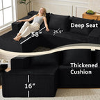 ANONER Corner Modular Sectional Sofa, Modern L-Shaped Boneless Cloud Couch - Image 2