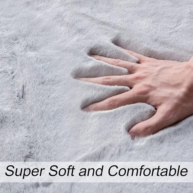 ORINOVA Grey Round Rug 3ft Machine Washable Shaggy Area Rugs - Image 6