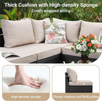 Jing's Villa 2 Piece Outdoor Wicker Armless Sofa, Patio Rattan Sectional Sofa - Image 3