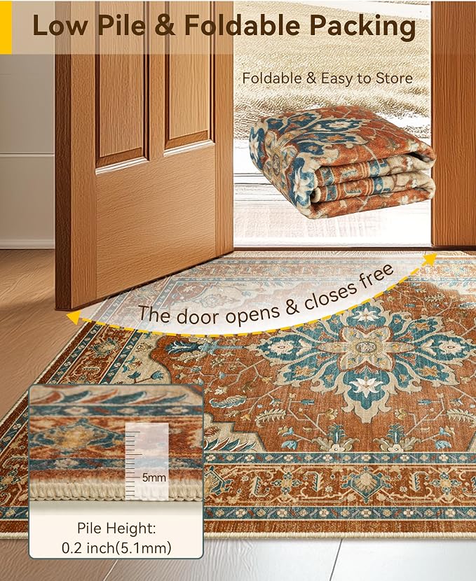 RELEANY Washable Area Rug, Runner 2'x6', Water Repellent, Pet Friendly - Image 5