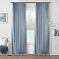 Light Blue Pleated Linen Blackout Curtains 90 Inches Long 2 Panels W40xL90 | by Twodrapes