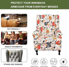 HAOYONG Wing Chair Slipcovers Printed Wingback Chair Covers 2 Pieces Wingback - Image 5