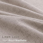 Brownish Grey Linen Curtains for Living Room 86 Inches Long Back Tab Light - Image 4