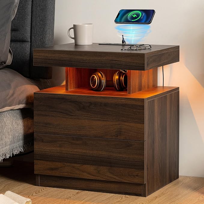 HOMMPA Set of 2 Rustic Nightstand - Image 7