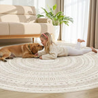 cotiled 8x8 Round Rug 8ft Circle Living Room Boho Area Rugs | Solve Modern - Image 7