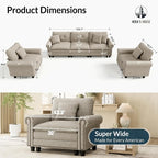 HERA'S HOUSE 3 Pieces Modular Sectional Sofa Sets, Oversized Couch Set - Image 9