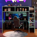 Modern Gaming Loft Bed with Built-in Desk, LED Lighting & Charging Hub –Twin by Unknown