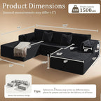 108" Oversized Cloud Sectional Couch, Comfort U Shaped Sofa - Image 2
