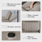 Lexicon Manual Recliner Chair, Polished Microfiber Reclining Sofa Chair - Image 3