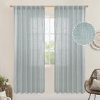 80 inch Linen Living Room Curtains, Light Filtering Drapes 2 Panels | Faux by LAMIT