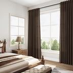 Chocolate Linen Curtains 84 Inch Length 2 Panels Set - Image 8