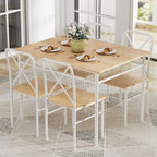VECELO Dining Table Set for 4, 5-Piece Wood Kitchen Table by VECELO