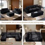 Upgrade Boneless Couch with Storage, Extra Deep&High Seat Modular Sectional - Image 5