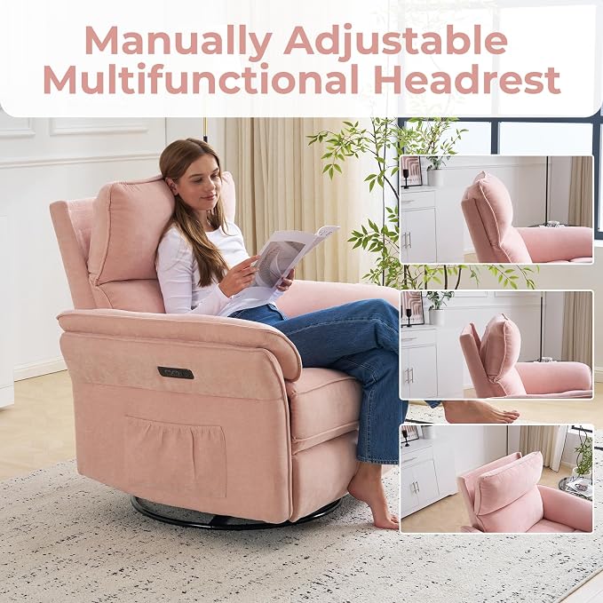 Oversized Power Recliner Chair Swivel Glider - Image 7