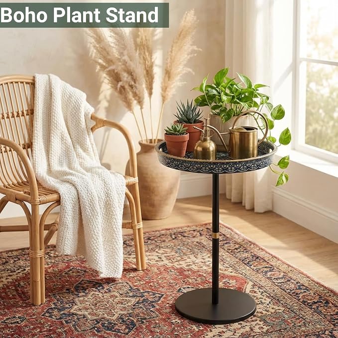 Gesodant Boho Single Leg Round Side Table - Image 7