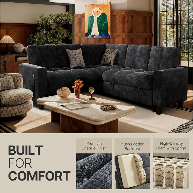 Marsail 84.6" Sectional Sleeper Sofa - Image 5
