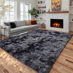 Area Rugs 9x12 Living Room, Large Dark Grey Shag Rugs by PAGISOFE