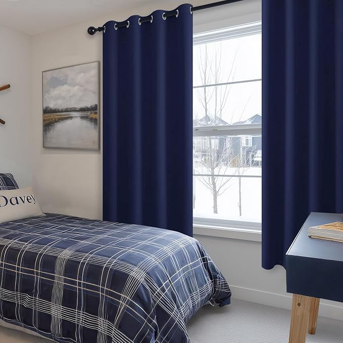 Blackout Curtains for Bedroom, 52 x 63 Inches Length, Window Curtains for - Image 6