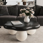 35" Cloud Coffee Table with 3 Ball Legs, Modern Minimalist Petal Center Table - Image 4
