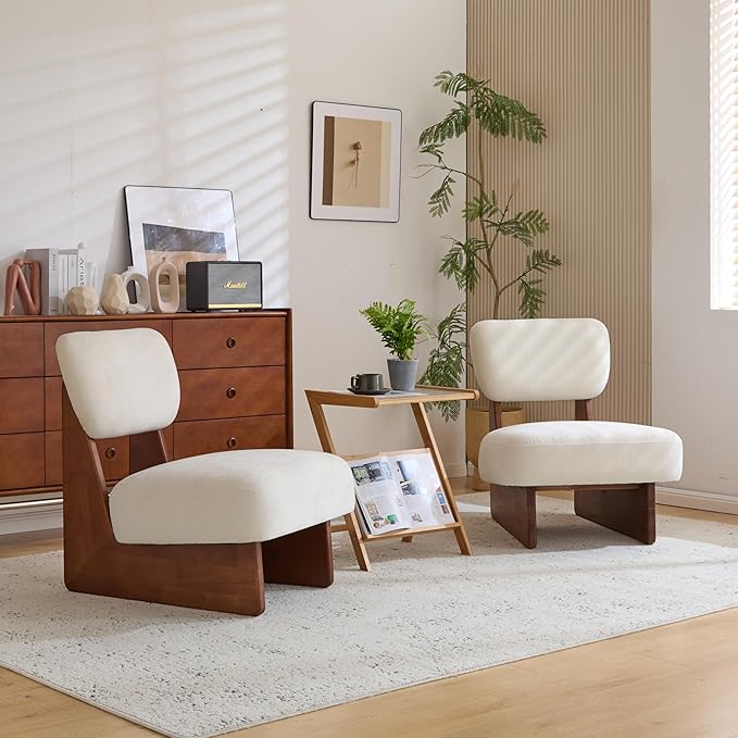 GDFStudio Upholstered Armless Accent Chairs Set of 2 Modern Side Chair - Image 4