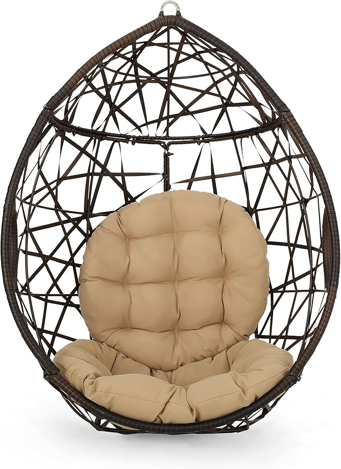 Christopher Knight Home Isaiah Indoor/Outdoor Wicker Tear Drop Hanging Chair by ChristopherKnightHome