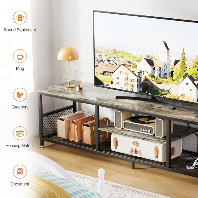 VECELO TV Stand with Power Outlets - Image 5