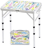 Yriuat Folding Camping Table 2ft Portable Pinic Table Adjustable Height Small by Yriuat