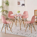 5-Piece Round Dining Table Set, Small 31.5" Kitchen Table Chairs Set of 4 Space by LECAFURHL
