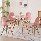 5-Piece Round Dining Table Set, Small 31.5" Kitchen Table Chairs Set of 4 Space by LECAFURHL