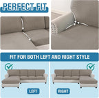 H.VERSAILTEX Sectional Couch Covers 8 Pieces Stretch Sofa Covers - Image 5