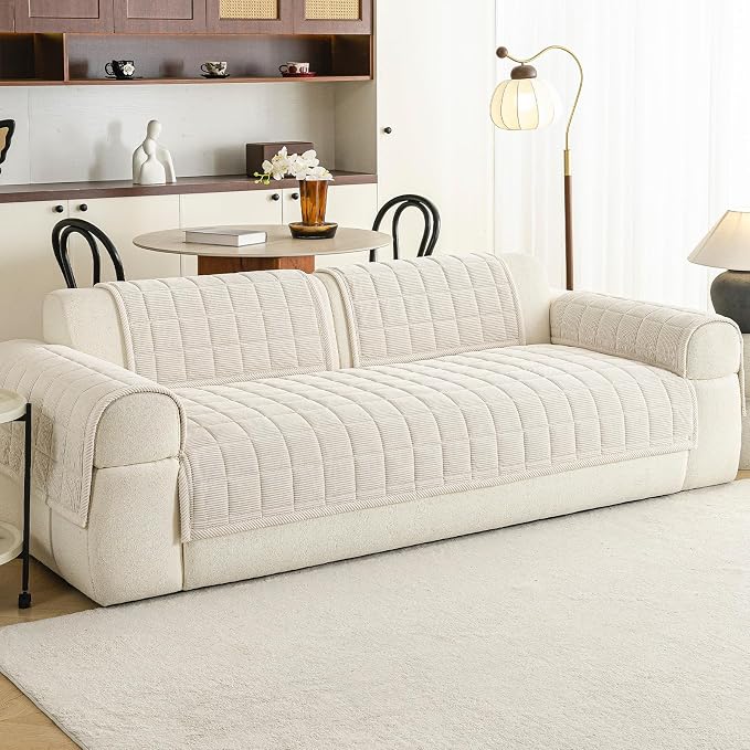 Velvet Couch Covers for Sectional Sofa Washable, Non-Slip L Shaped Sectional - Image 3