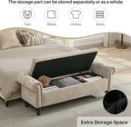 SOFTHION 58.1" Storage Bench Upholstered Chenille End of Bedroom Bed Bench - Image 3