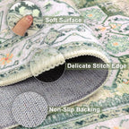 Yamaziot Washable Runner Rug, 2x6 Non-Slip Boho Vintage Hallway Kitchen Rug | - Image 3