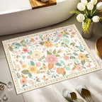 RELEANY Floral Washable 2x3 Area Rugs Doormat Beige/White/Orange | Flower - Image 6