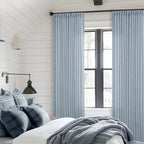 Light Blue Linen Curtains 102 Inches Long - Image 7
