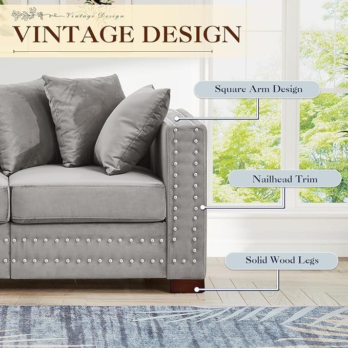 84.5"W Mid Century Modern Couch - Image 4