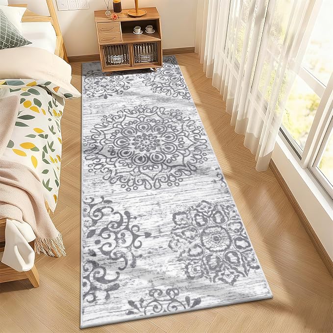 HEBE Hallway Runner Rug 3'x8', Washable Non Slip Kitchen Rug Runner | Soft Boho - Image 7
