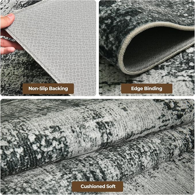 Washable Rugs 8x10 Area Rugs for Living Room, Dining Room, Nursery | No Creases - Image 2