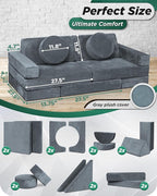 Lunix LX15 14pcs Modular Kids Play Couch, Design-Patent Child Sectional Sofa - Image 2