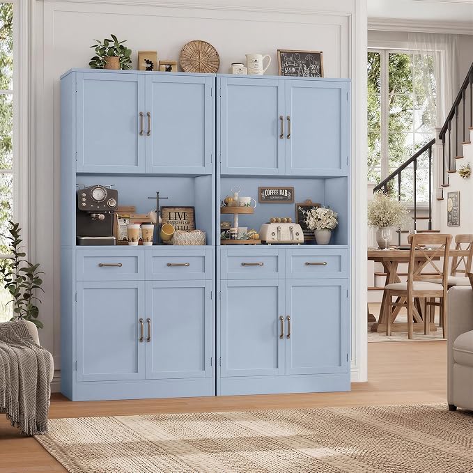 HOSTACK 71" Tall Kitchen Pantry Storage Cabinet, Modern Kitchen Hutch Bar - Image 5