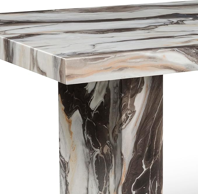 Roundhill Furniture Cavira Modern Faux Marble Dining Table - Image 4
